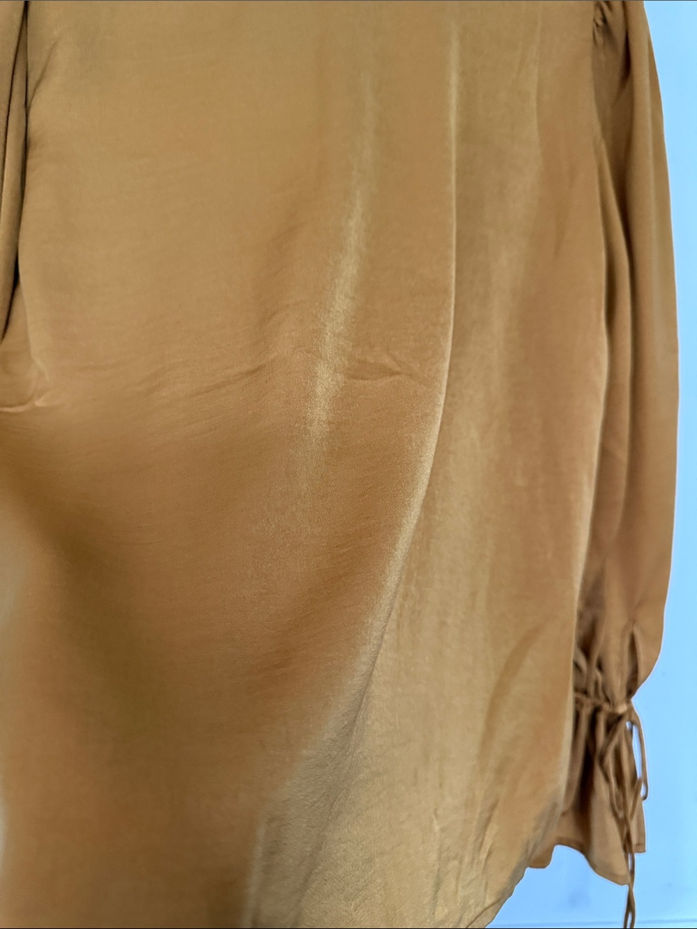 Banana Republic Rust-Tone Ruffle Tie-Neck Blouse - Picture 5 of 8